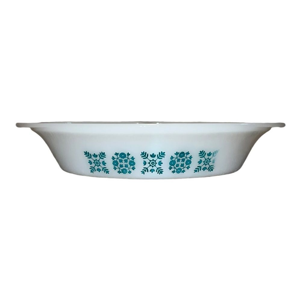 Glasbake J-239 Divided Casserole White Floral Milk Glass Casserole Dish Vintage